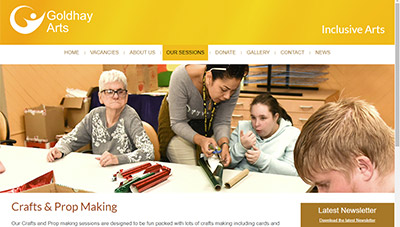 Goldhay Arts Charity Website Design