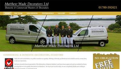 Web design for Matthew Wade Decorating