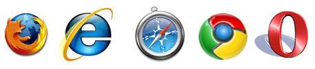 Firefox, Internet Explorer, Safari, Google Chrome and Opera
