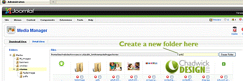 Create a folder in Joomla's Media Manager