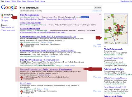 Google places result