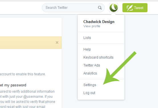 twitter settings