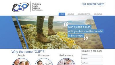 O3P Management Consultancy Website – Peterborough